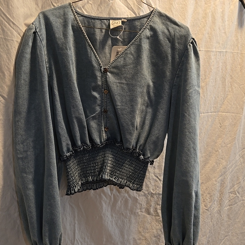 Women's Blue Denim Top